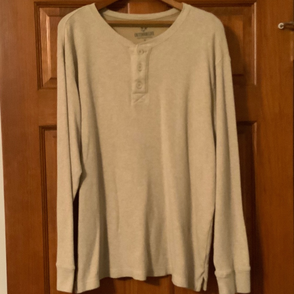Outdoor Life Thermal Henley Shirt, Sz - Mens XL, Lt. Beige